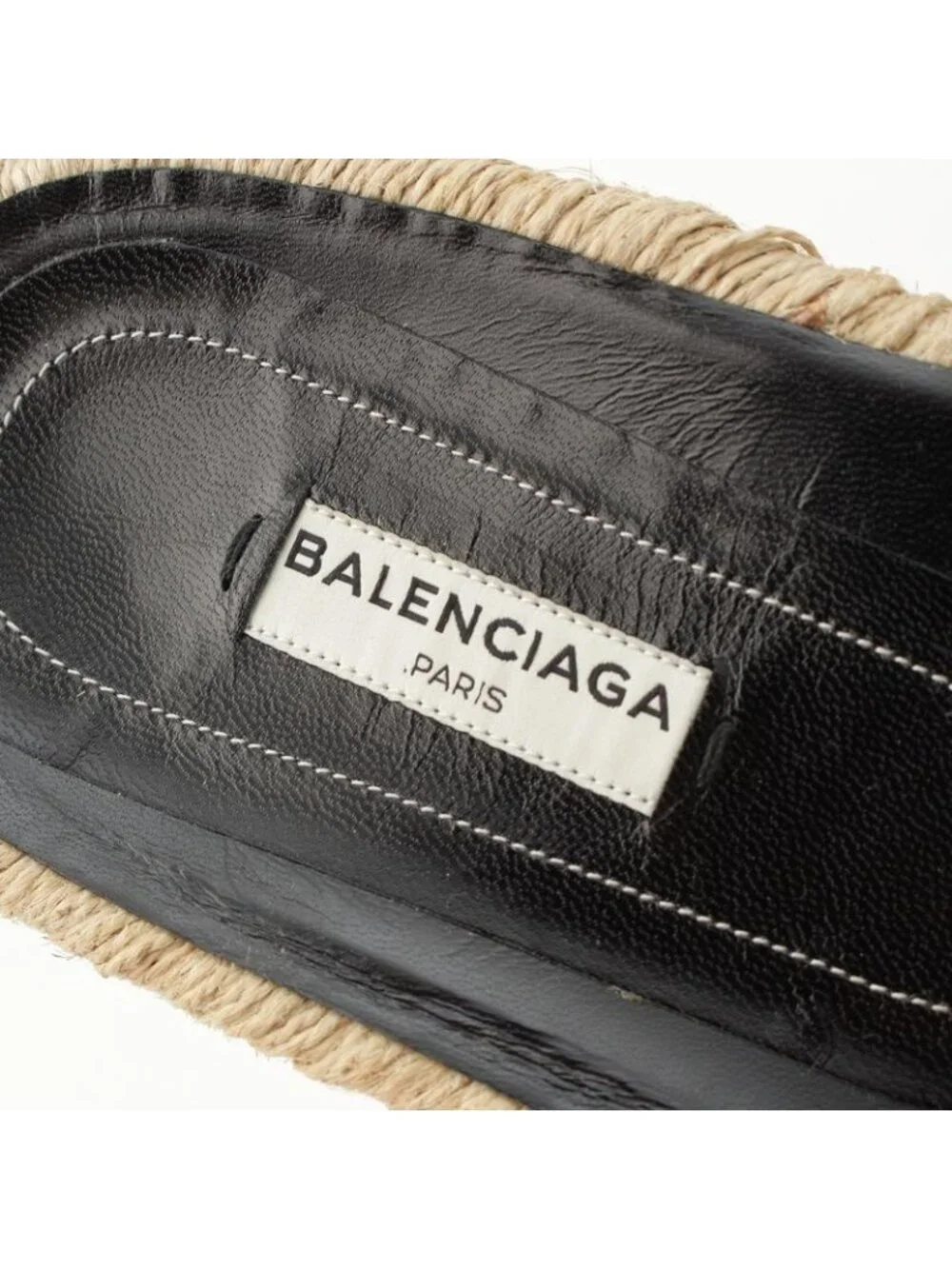Balenciaga Leather Espadrille Sandals Black 38 - Picture 7 of 10